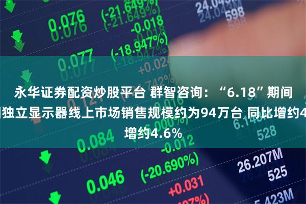 永华证券配资炒股平台 群智咨询：“6.18”期间中国独立显示器线上市场销售规模约为94万台 同比增约4.6%