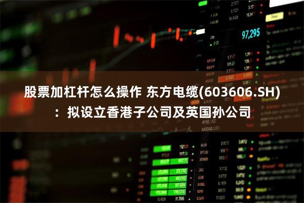 股票加杠杆怎么操作 东方电缆(603606.SH)：拟设立香港子公司及英国孙公司