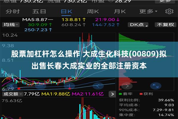 股票加杠杆怎么操作 大成生化科技(00809)拟出售长春大成实业的全部注册资本